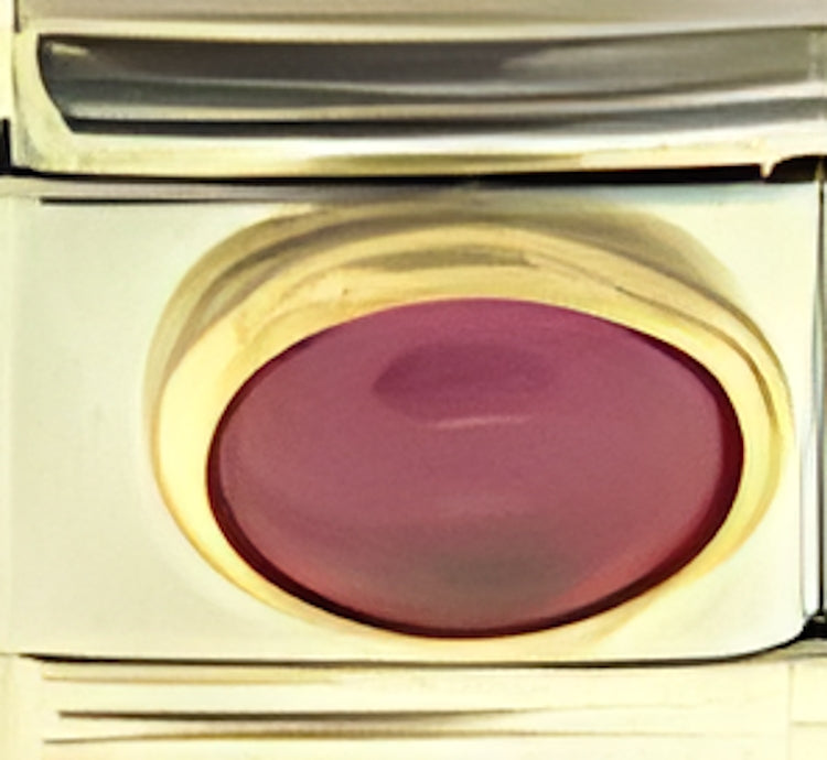 July Ruby Color Oval Stone