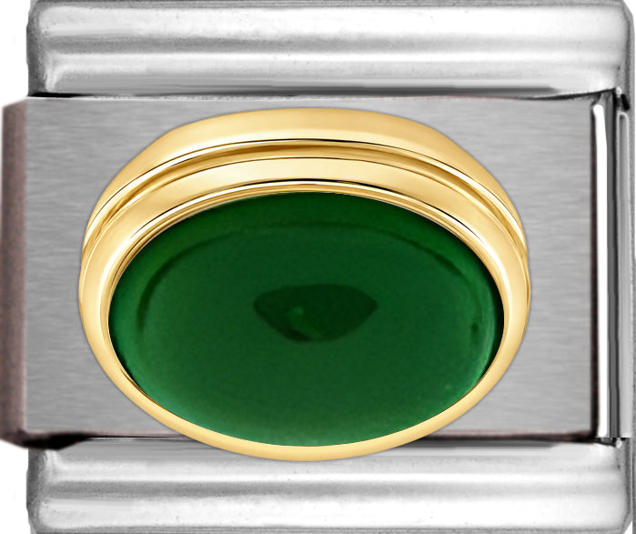 Dark Green Oval Stone