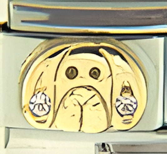 CZ Dog with Pale Pink Ears