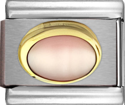 October Pink Cats Eye Oval Stone