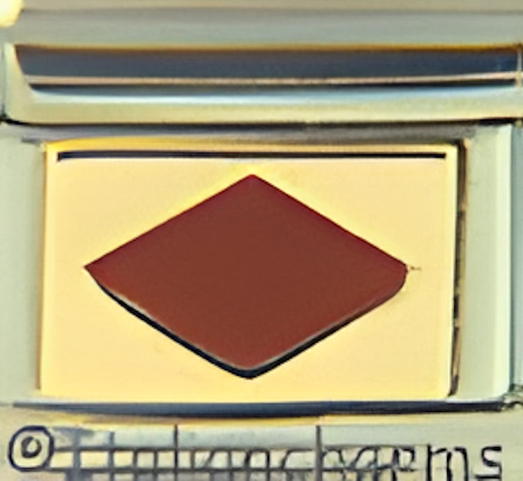Red Diamond Shape on Gold