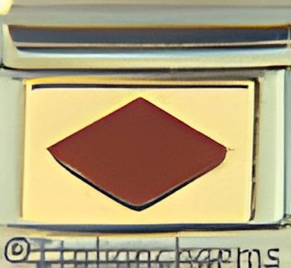 Red Diamond Shape on Gold
