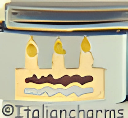 White and Chocolate Birthday Cake with 3 Candles