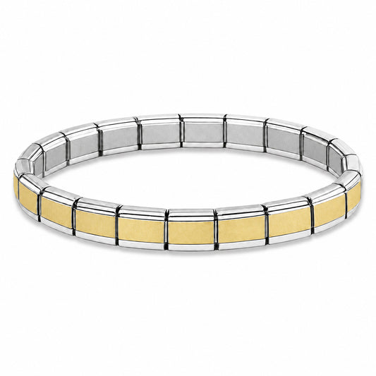 Gold Center and Silver Edges Starter Bracelet - Choose Your Size