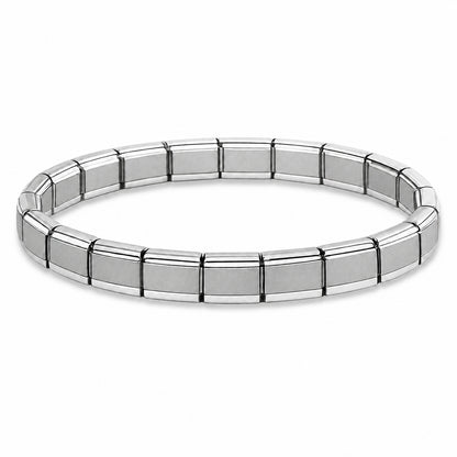 Silver Matte Center and Silver Edges Starter Bracelet - Choose Your Size