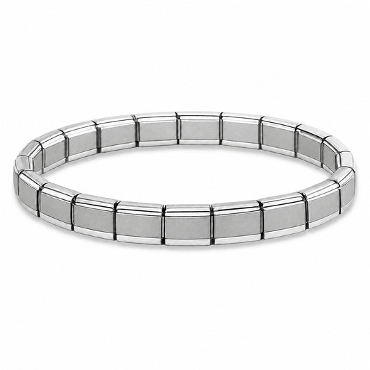 Silver Matte Center and Silver Edges Starter Bracelet - Choose Your Size
