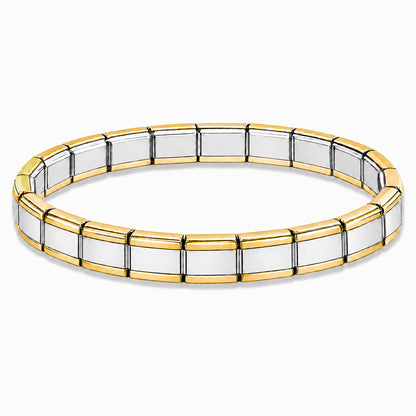 Silver Center and Gold Edges Starter Bracelet - Choose Your Size
