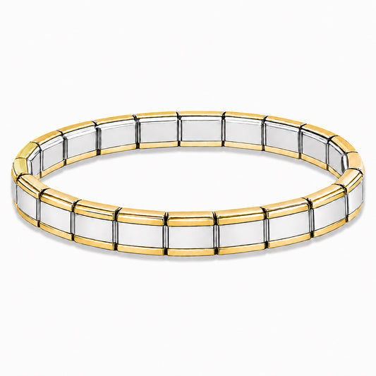 Silver Center and Gold Edges Starter Bracelet - Choose Your Size