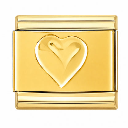 Gold Heart Center and Gold Edges Starter Bracelet - Choose Your Size
