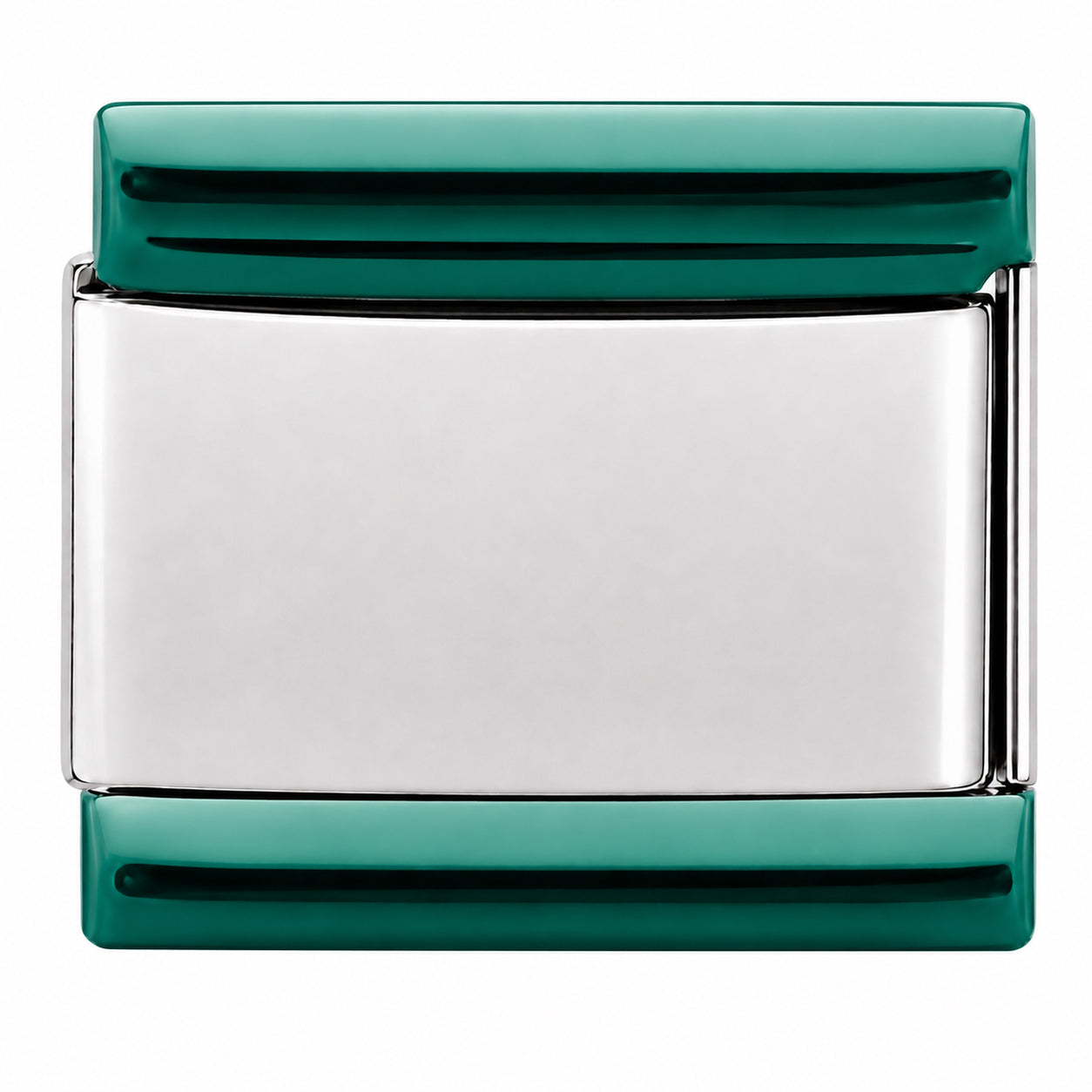 Silver Center and Green Metallic Edges Starter Bracelet - Choose Your Size