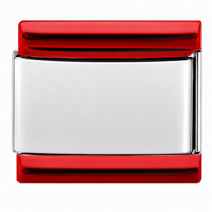 Silver Center and Red Metallic Edges Starter Bracelet - Choose Your Size