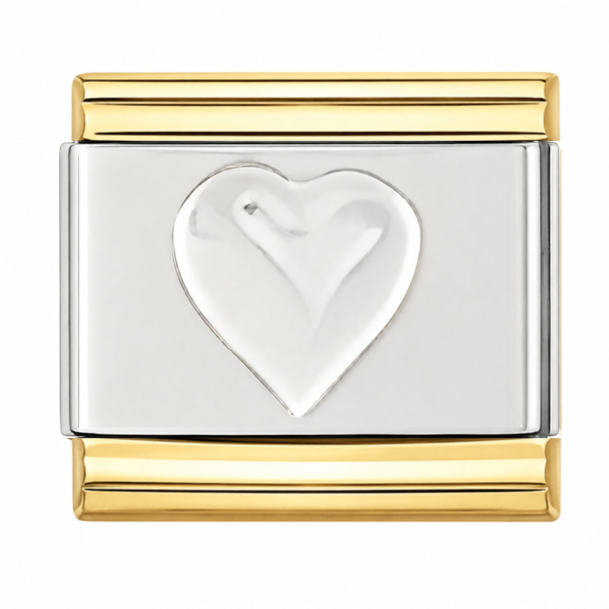 Silver Heart Center and Gold Edges Starter Bracelet - Choose Your Size