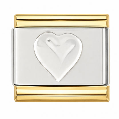 Silver Heart Center and Gold Edges Starter Bracelet - Choose Your Size