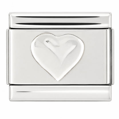 Silver Heart Center and Silver Edges Starter Bracelet - Choose Your Size