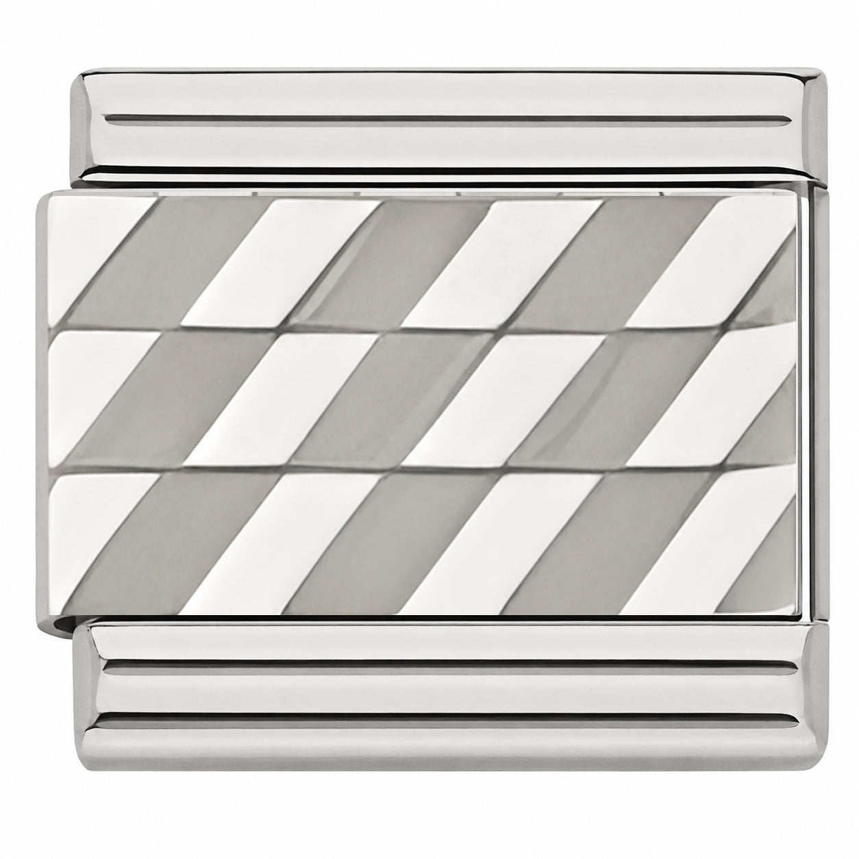 Silver Herringbone Center and Silver Edges Starter Bracelet - Choose Your Size