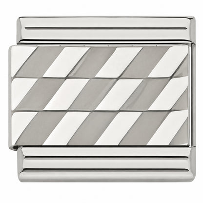 Silver Herringbone Center and Silver Edges Starter Bracelet - Choose Your Size