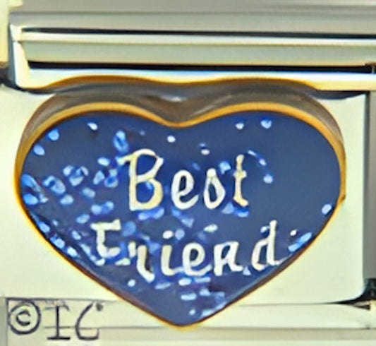 Best Friend on Sparkle Blue Heart