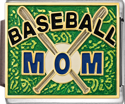 Baseball Mom with Bats and Ball in Background