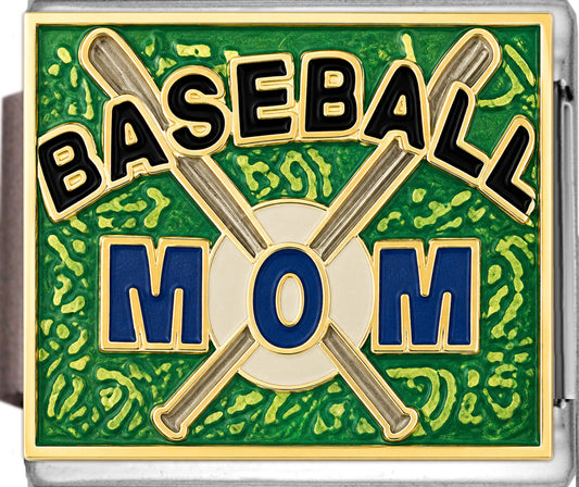 Baseball Mom with Bats and Ball in Background