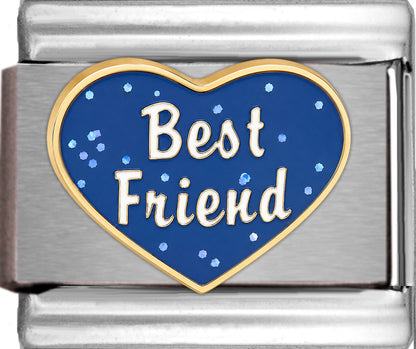 Best Friend on Sparkle Blue Heart