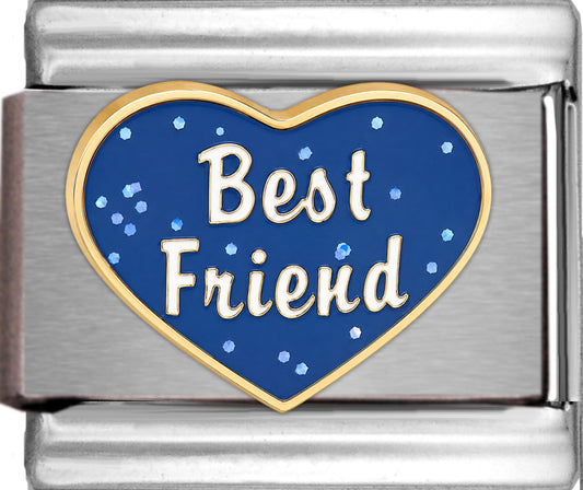 Best Friend on Sparkle Blue Heart