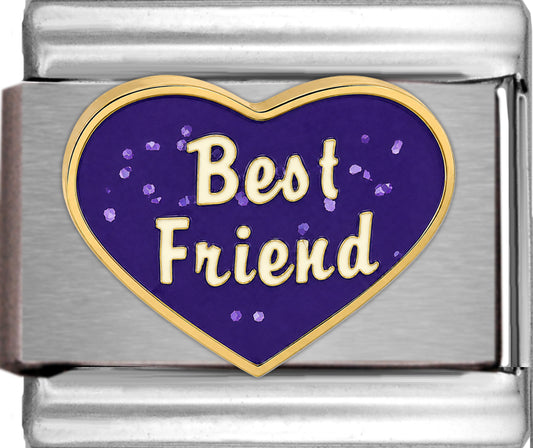 Best Friend on Sparkle Purple Heart
