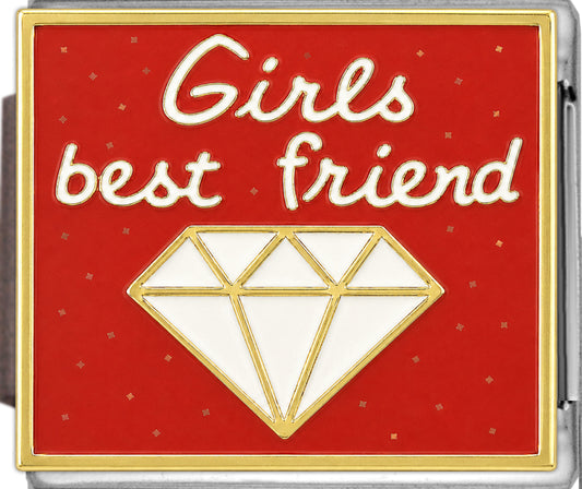 Girls Best Friend with Diamond on Sparkle Red