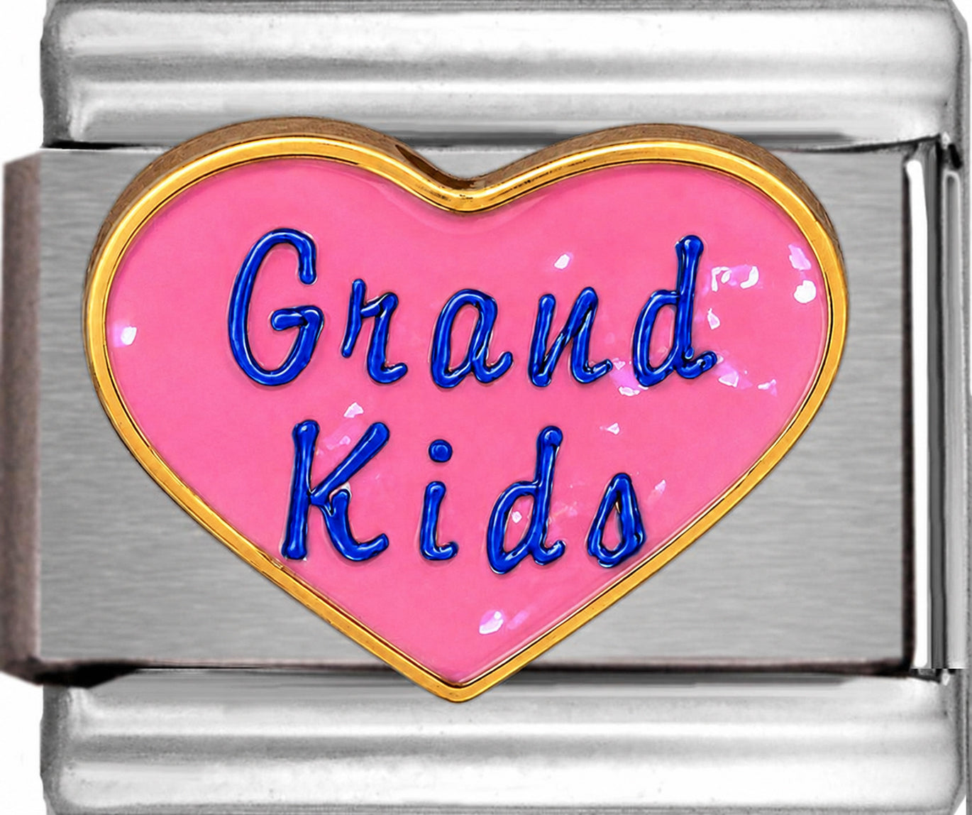 Grand Kids on Pink Sparkle Heart