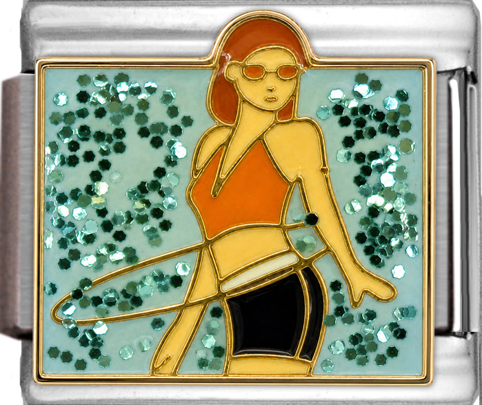 Exercise Hula Hoop Dancer on Sparkle Blue