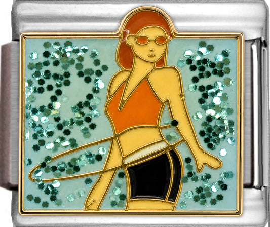 Exercise Hula Hoop Dancer on Sparkle Blue