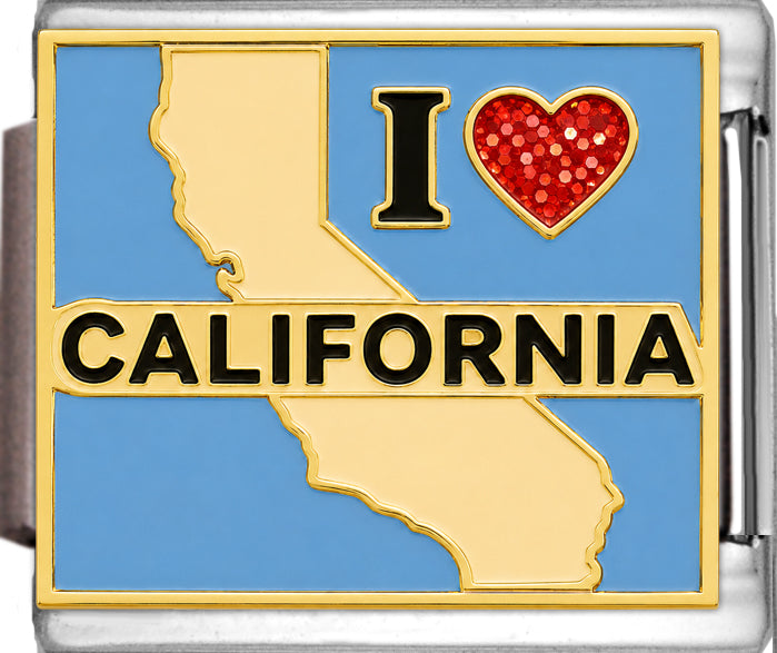 I Love California on Light Blue