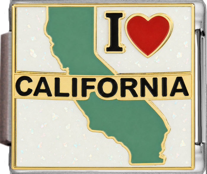 I Love California on White