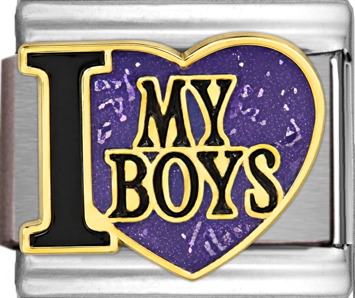 I Love My Boys on Purple Heart