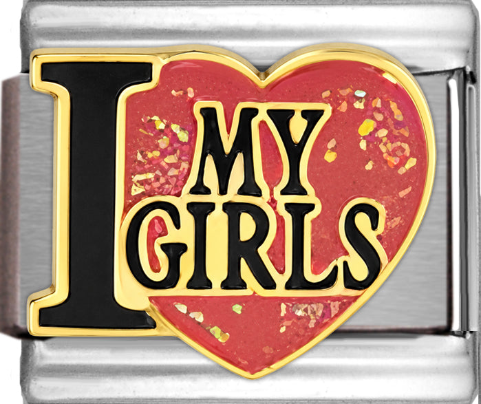 My Love Girls on Sparkle Pink Heart