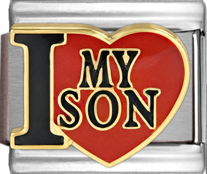 I Love My Son on Sparkle Red Heart