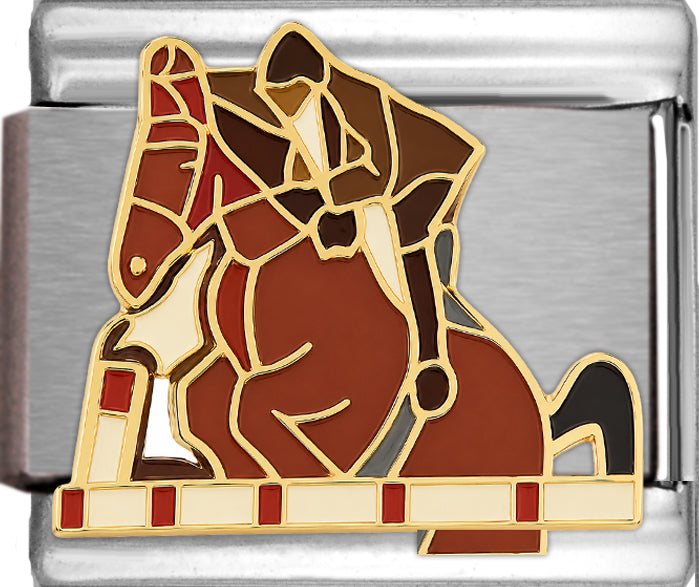 Brown Horse and Jockey