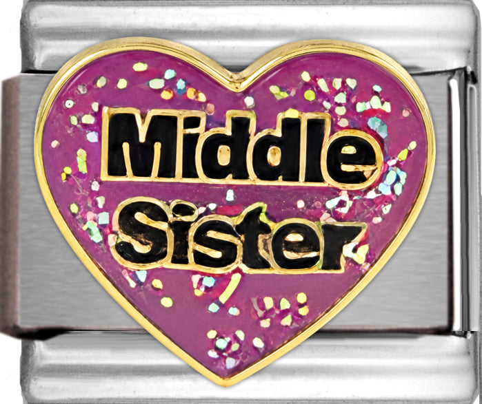 Middle Sister in Pink Heart