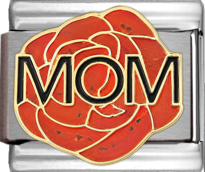 Mom on Big Red Rose