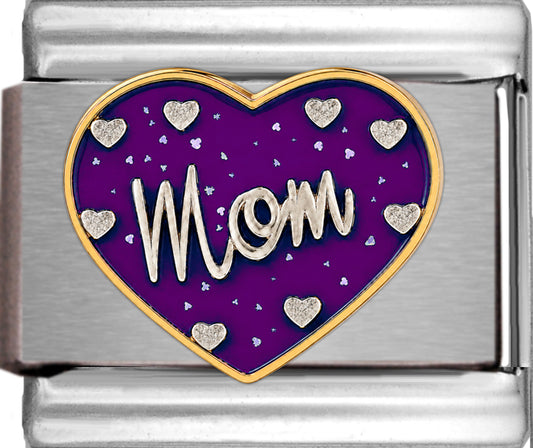 Mom on Sparkle Purple Heart