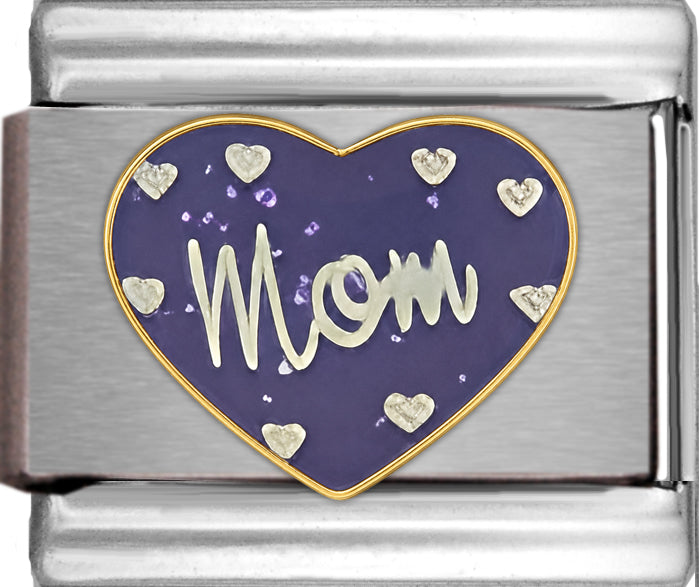 Mom on Sparkle Purple Heart