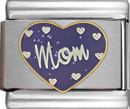 Mom on Sparkle Purple Heart
