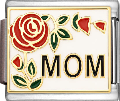 Mom with Red Rose
