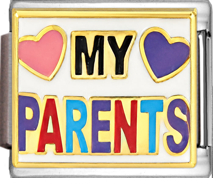 Love My Parents with Hearts on White