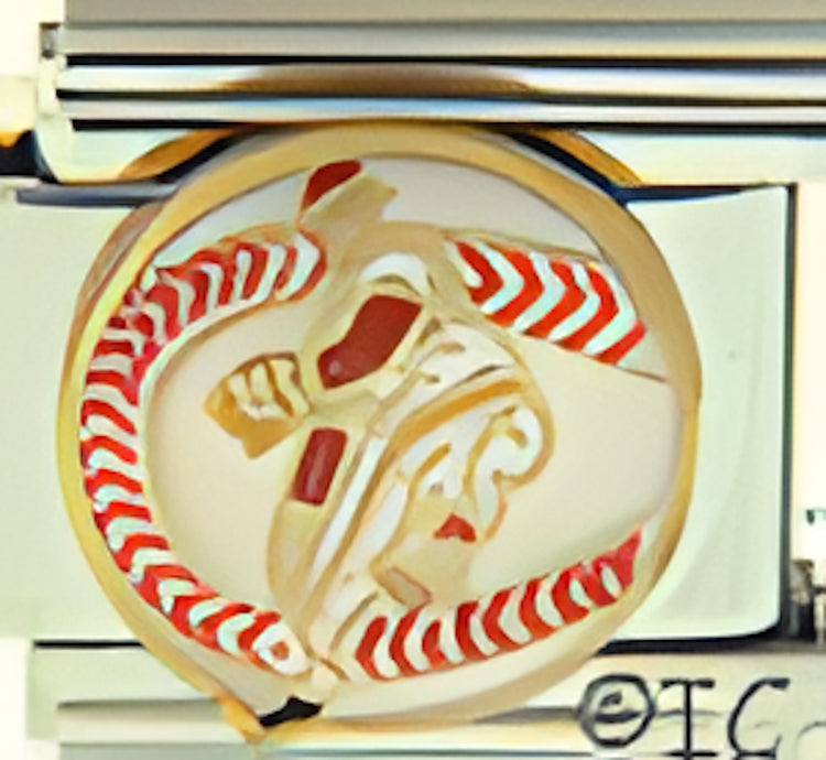 Baseball Player Pitching with Ball in Background