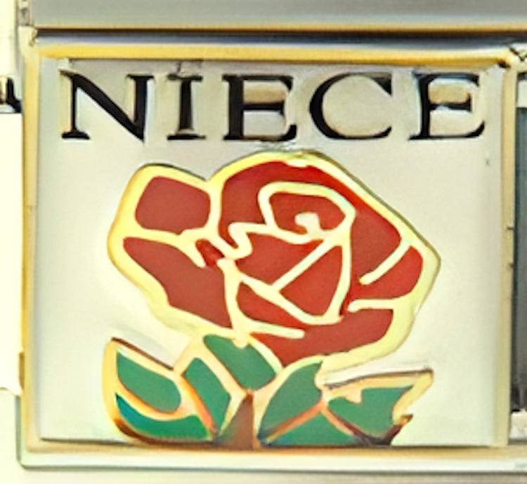 Niece with Rose on White