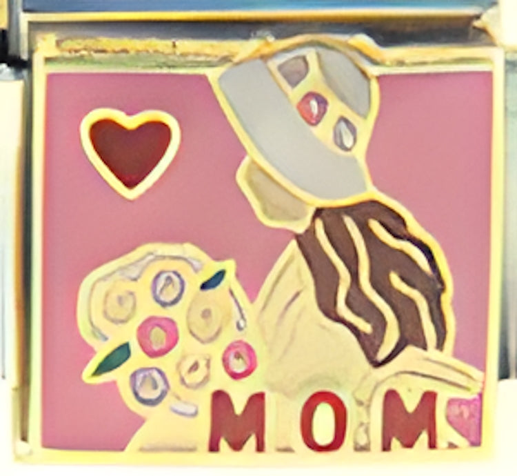Mom with Heart on Pink