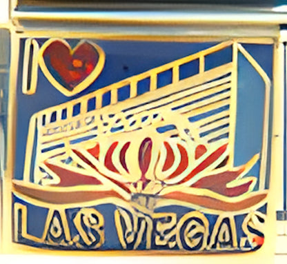 I Love Las Vegas with Heart on Blue