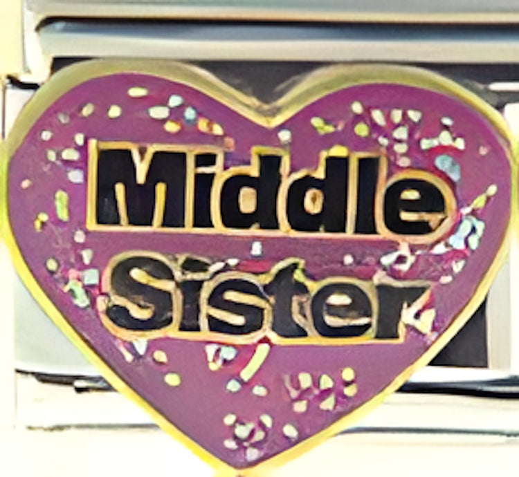 Middle Sister in Pink Heart