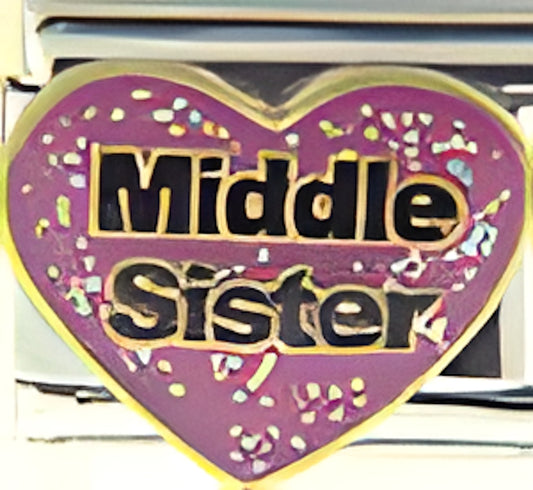 Middle Sister in Pink Heart