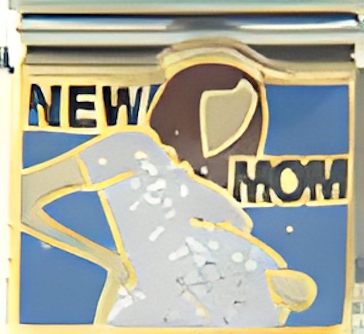 New Mom on Blue